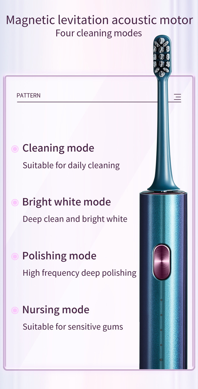 Pulizia orale di qualità Spazzolino elettrico DuPont Con 4 modalità di pulizia e timer intelligente 5