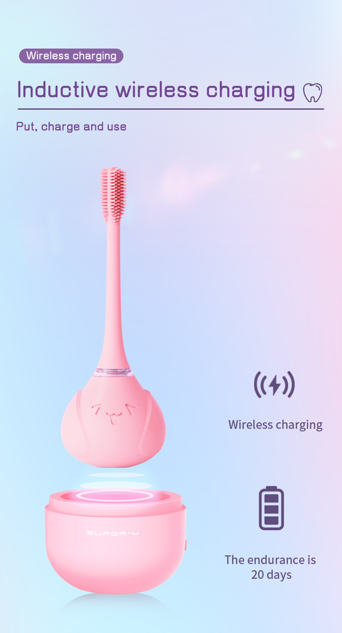 2024 Nuovo arrivo spazzolino da denti per bambini spazzolino elettrico in silicone per bambini con timer intelligente 9