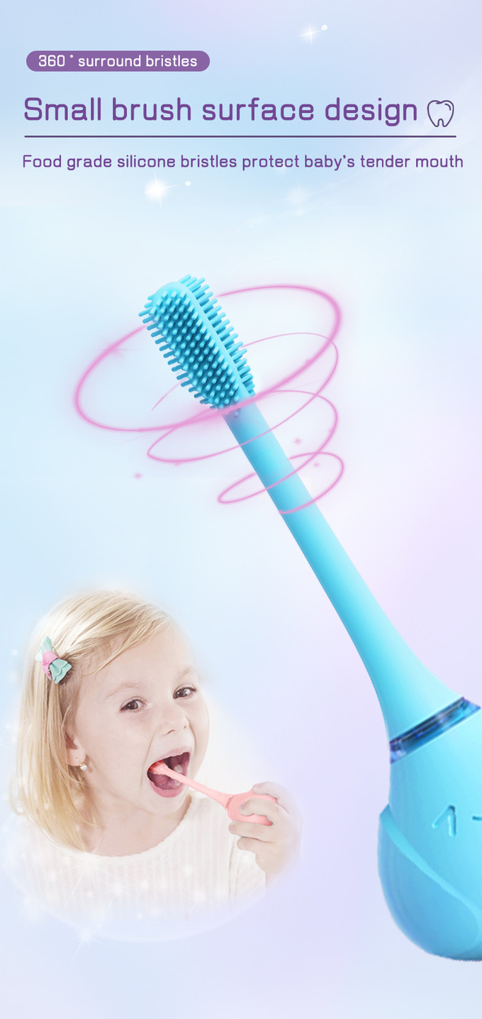 2024 Nuovo arrivo spazzolino da denti per bambini spazzolino elettrico in silicone per bambini con timer intelligente 5